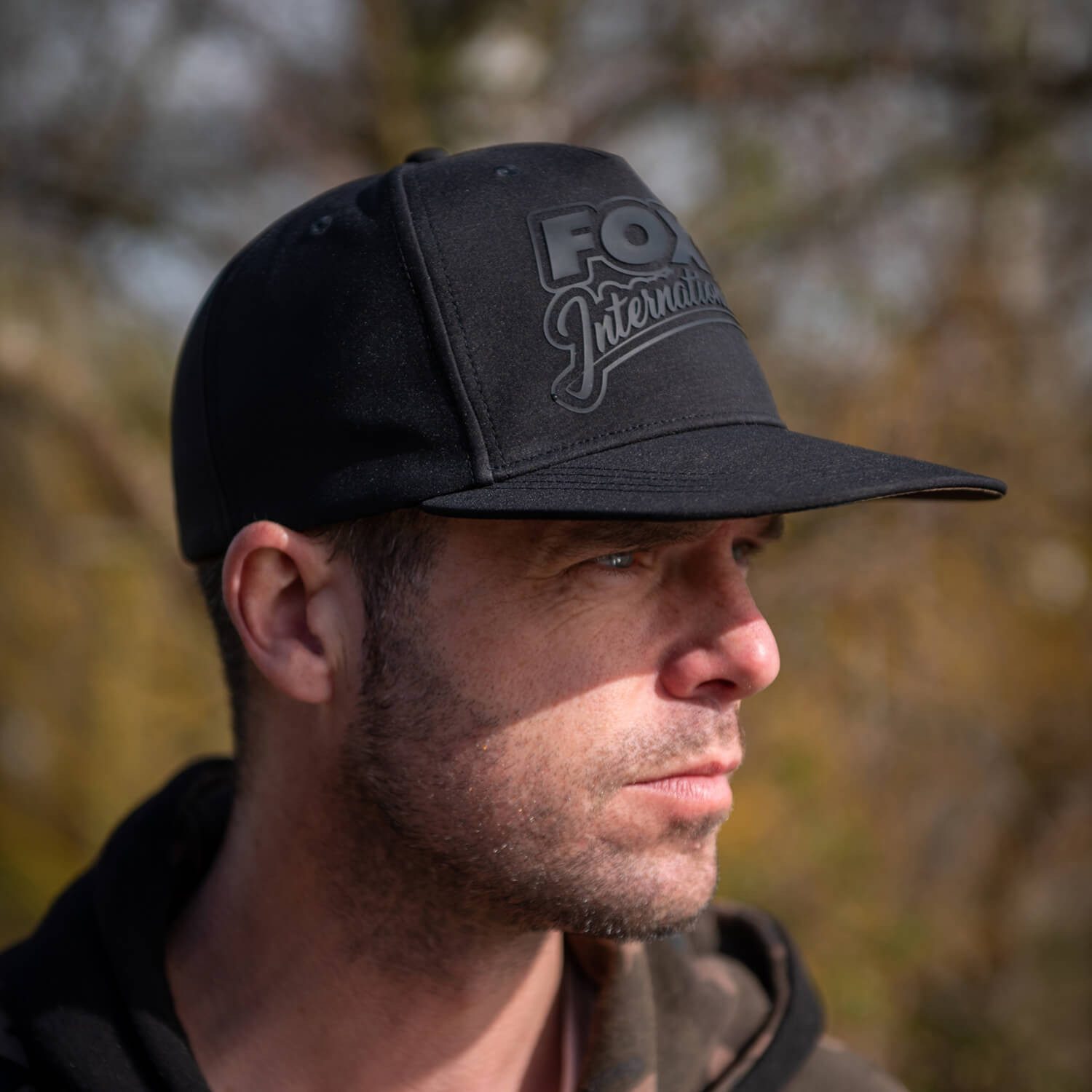 FOX International Snapback Cap Fox Flat Peak Snapback Cap Kappe Schwarz Camo