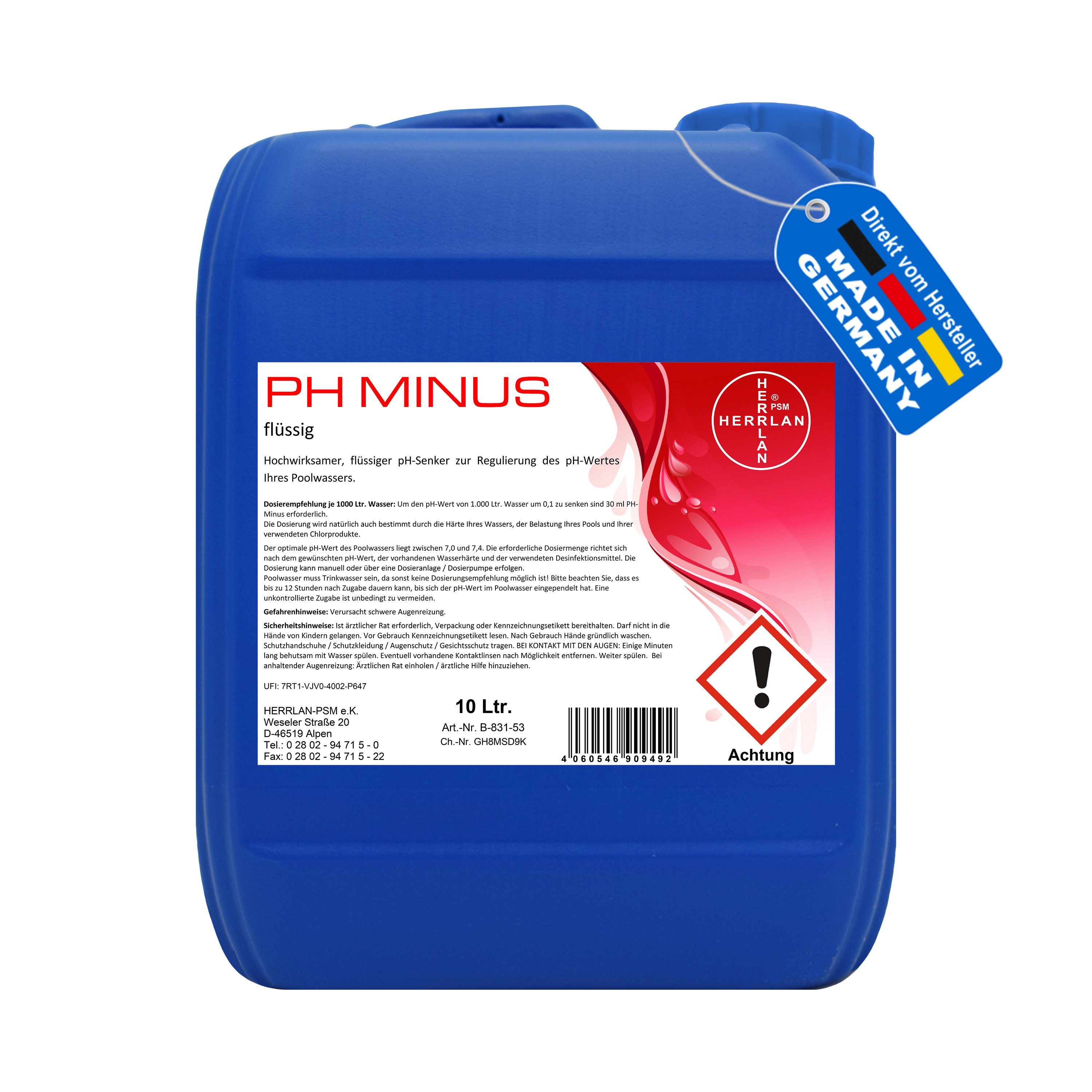 HERRLAN Poolpflege PH Minus flüssiger pH-Senker günstig online kaufen