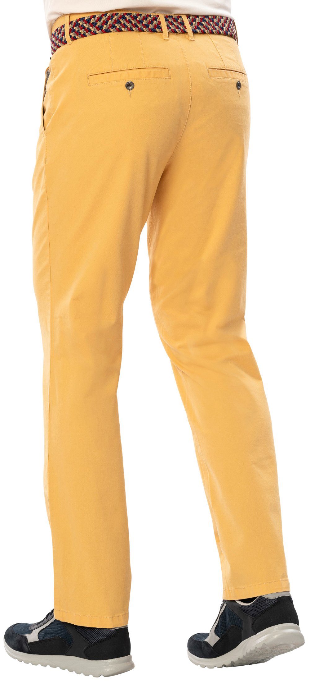 Flechtgürtel Chino-Stil Chinos mit und Regular-fit-Passform, mehrfarbigem im Suprax gelb in