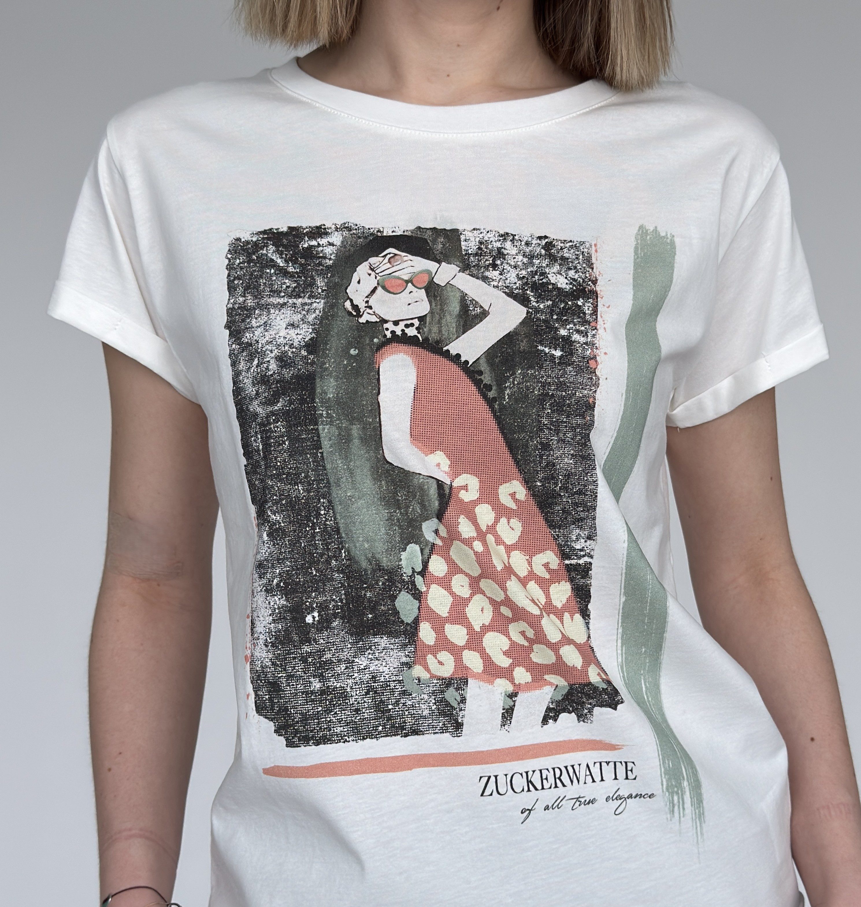 Zuckerwatte Print-Shirt mit attraktivem Frontdruck, aus günstig online kaufen