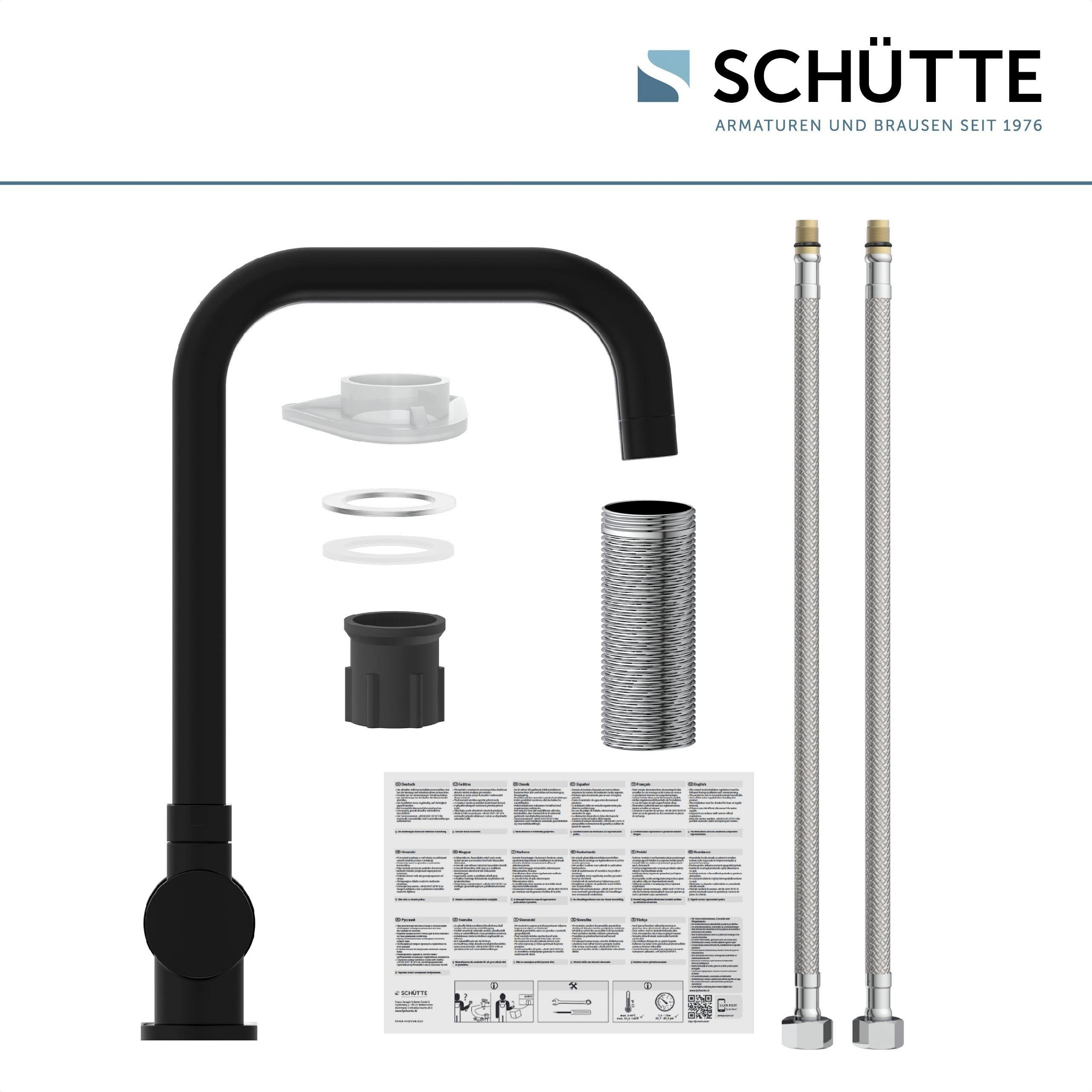 Schütte Spültischarmatur WINDOW Wasserhahn Unterfenstermontage, 360° schwenkbar, energiesparend