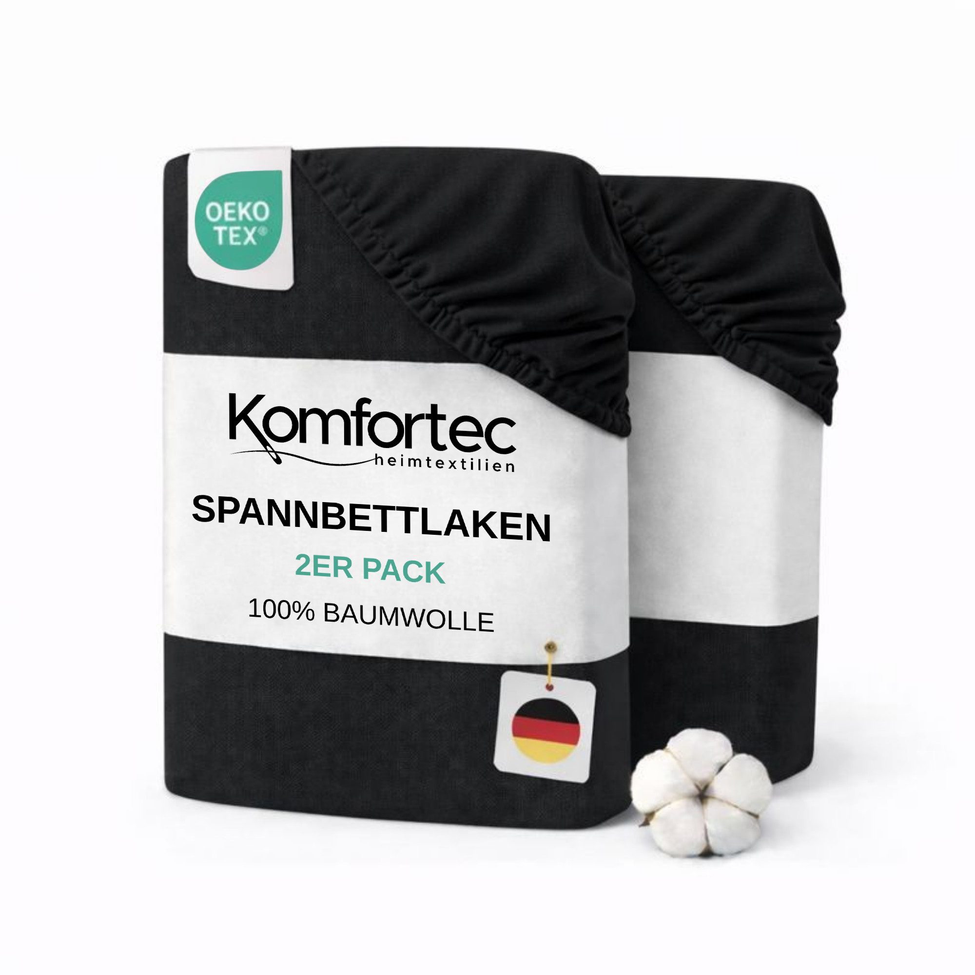 Komfortec Spannbettlaken Jersey Spannbettuch, 90x200, 140x200, 160x200, 180 günstig online kaufen