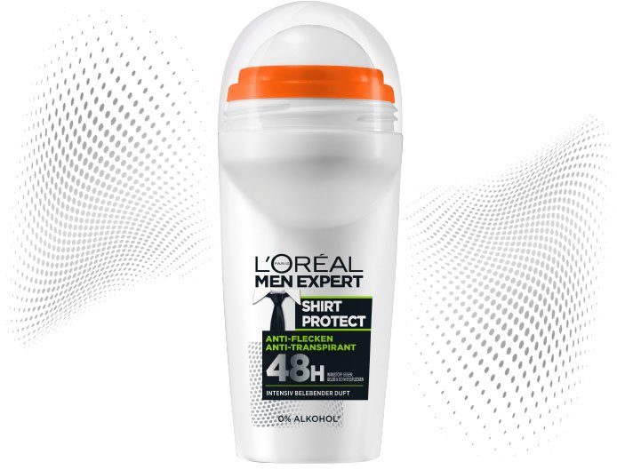 Deo-Roller L'ORÉAL Packung, 6-tlg. Control, PARIS MEN EXPERT Shirt Roll-on Deo