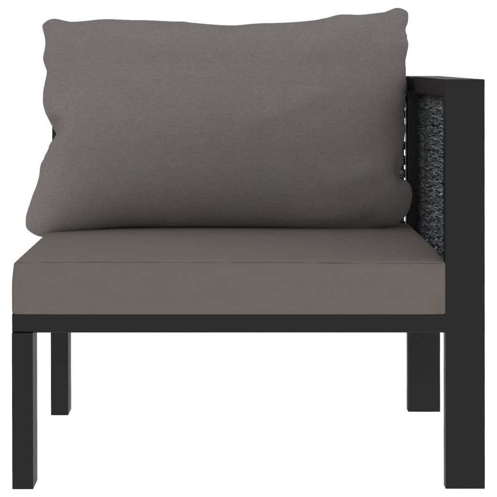 vidaXL Loungesofa Sofa-Eckelement mit Linker Teile Armlehne Anthrazit, Poly 1 Rattan