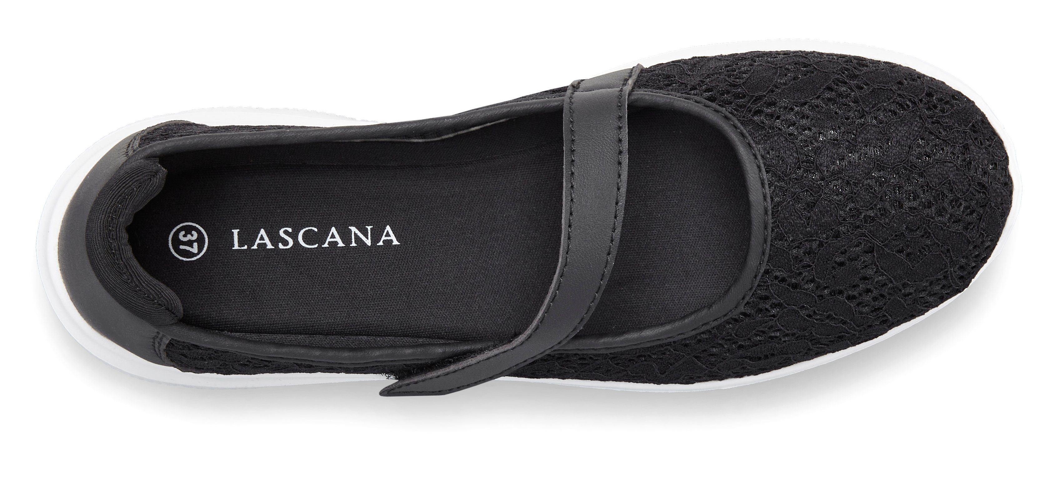 LASCANA Slip-On-Sneaker, Freizeitschuh, Slipper Halbschuh superleicht und bequem mit modischer Spitze VEGAN