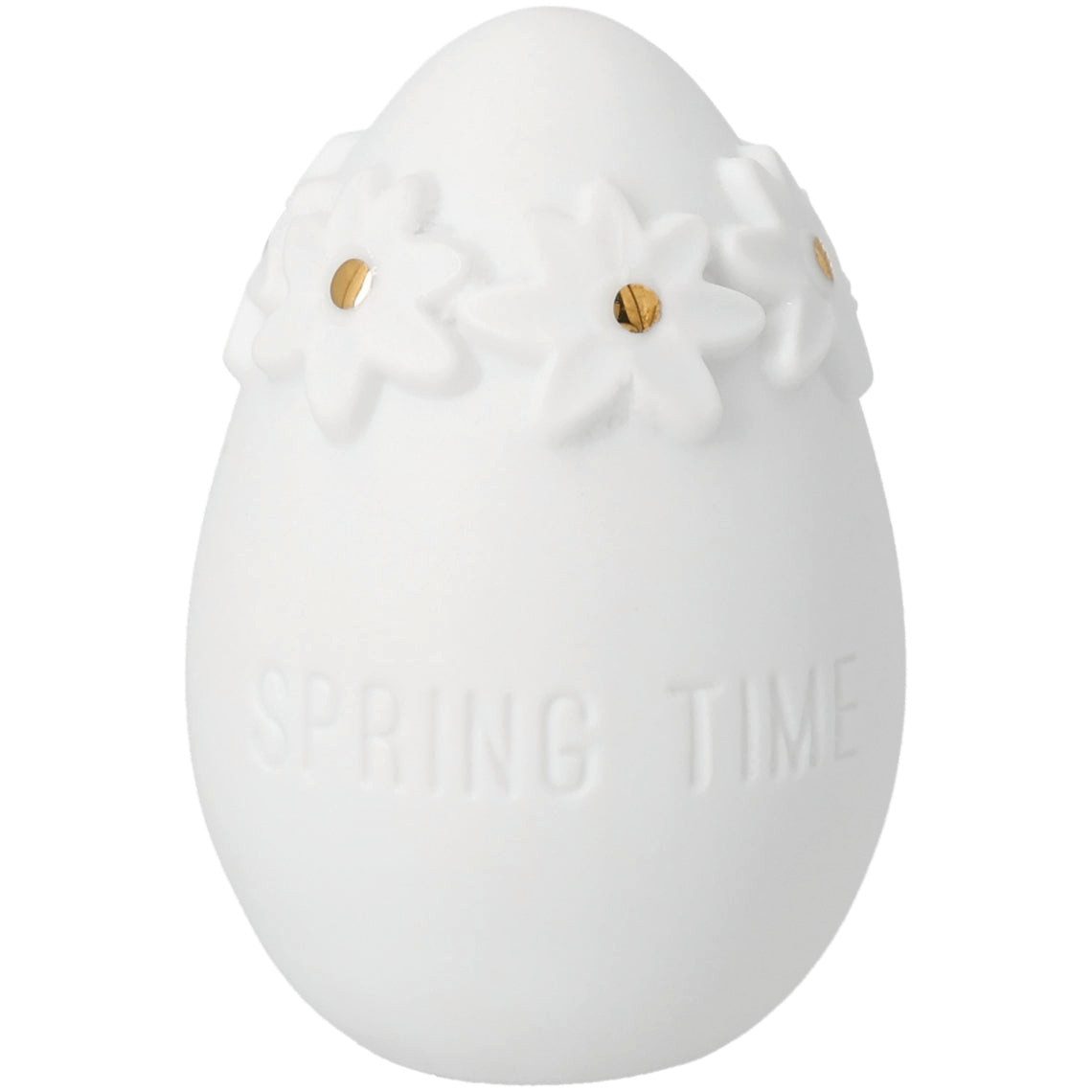 Räder Design Osterfigur Porzellanei Spring Time Porzellan Ei mit Blumen und Aufschrift von räd