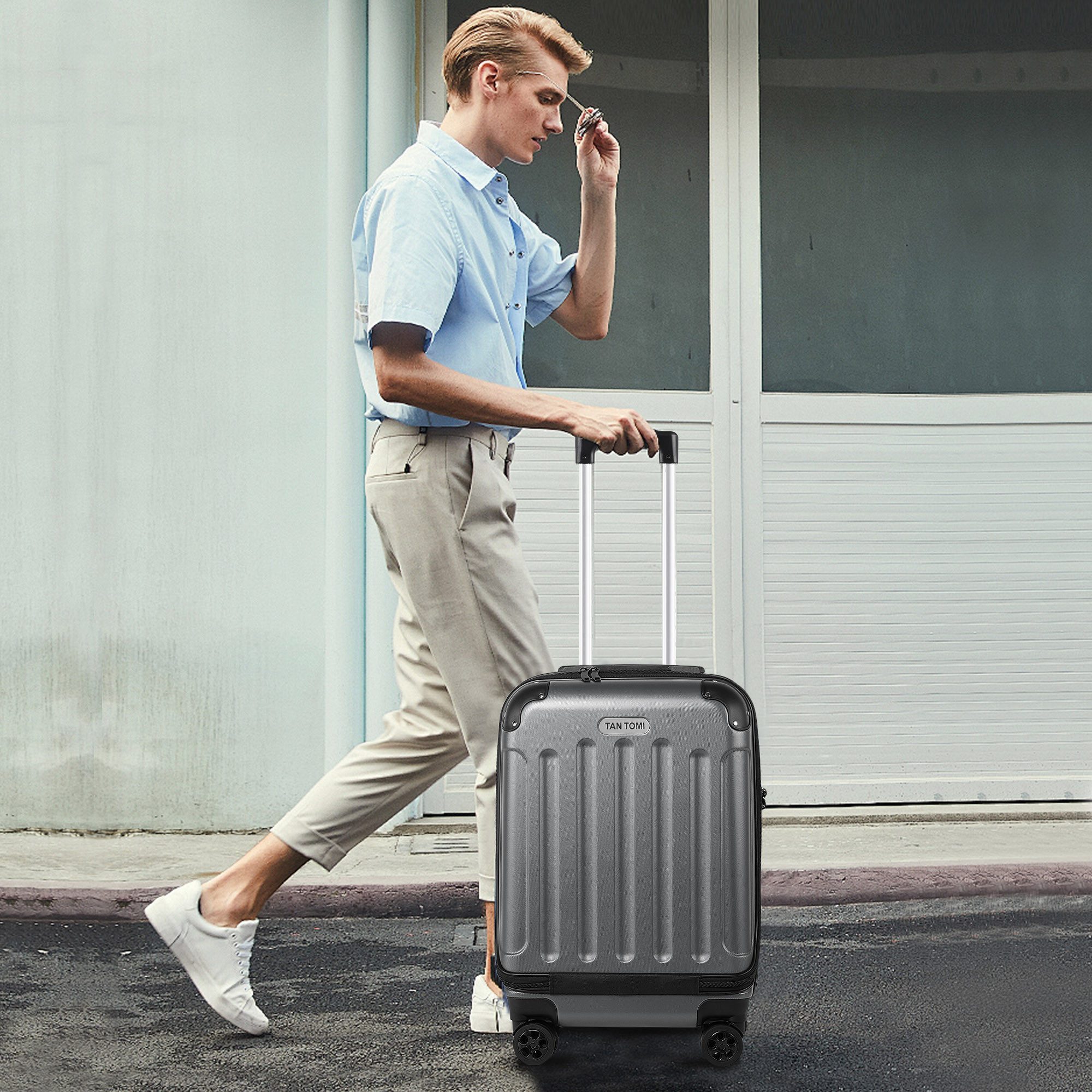 TAN.TOMI Hartschalen-Trolley Laptopfach vorne Koffer Handgepäck günstig online kaufen