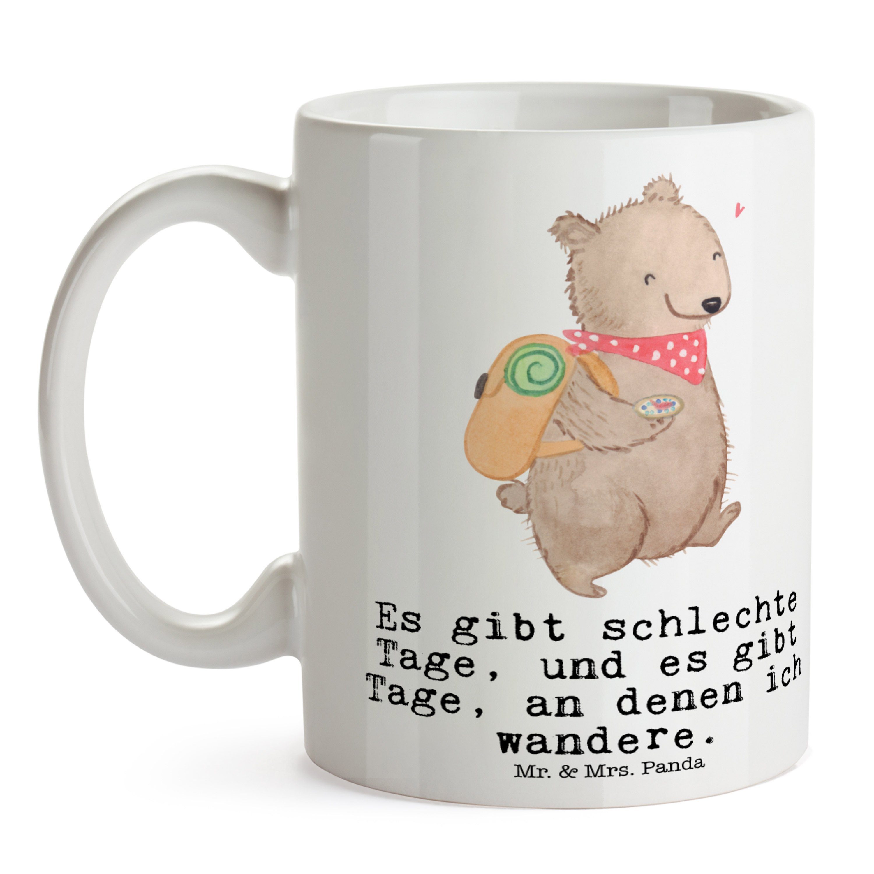 Mr. & Spazieren, Tage Büro Tasse, Geschenk, Mrs. Bär Freizeitsp, Wandern Weiß Panda - Tasse Keramik 