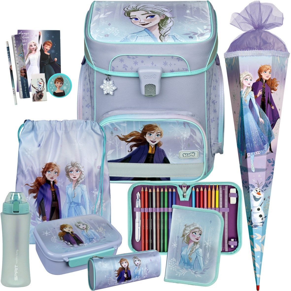 Scooli Schulranzen 1.Klasse Mädchen EasyFit in unterschiedlichen Sets (9-tlg)