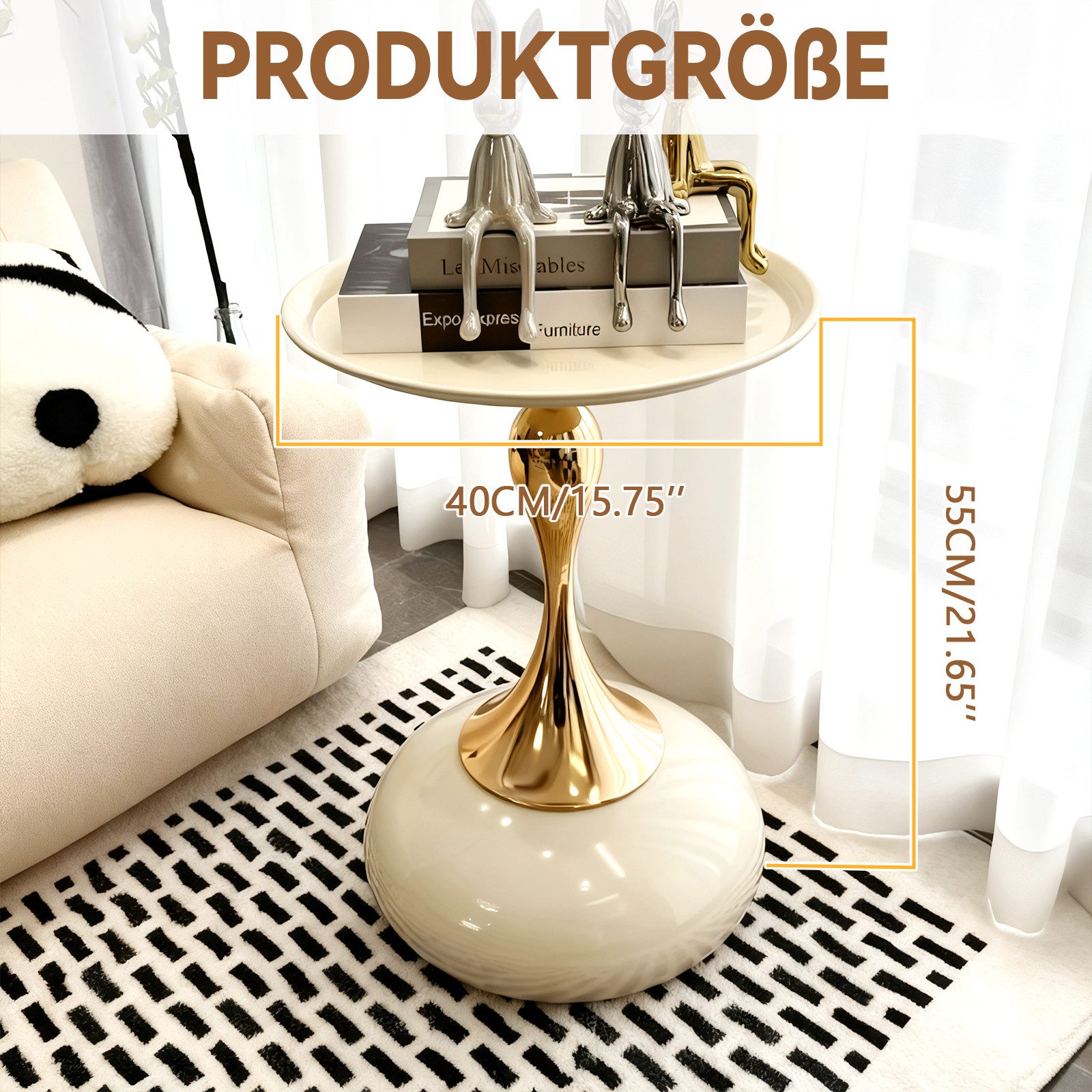 TWSOUL Couchtisch Runder Beistelltisch Metall Vintage Nachttisch Kaffeetisc günstig online kaufen