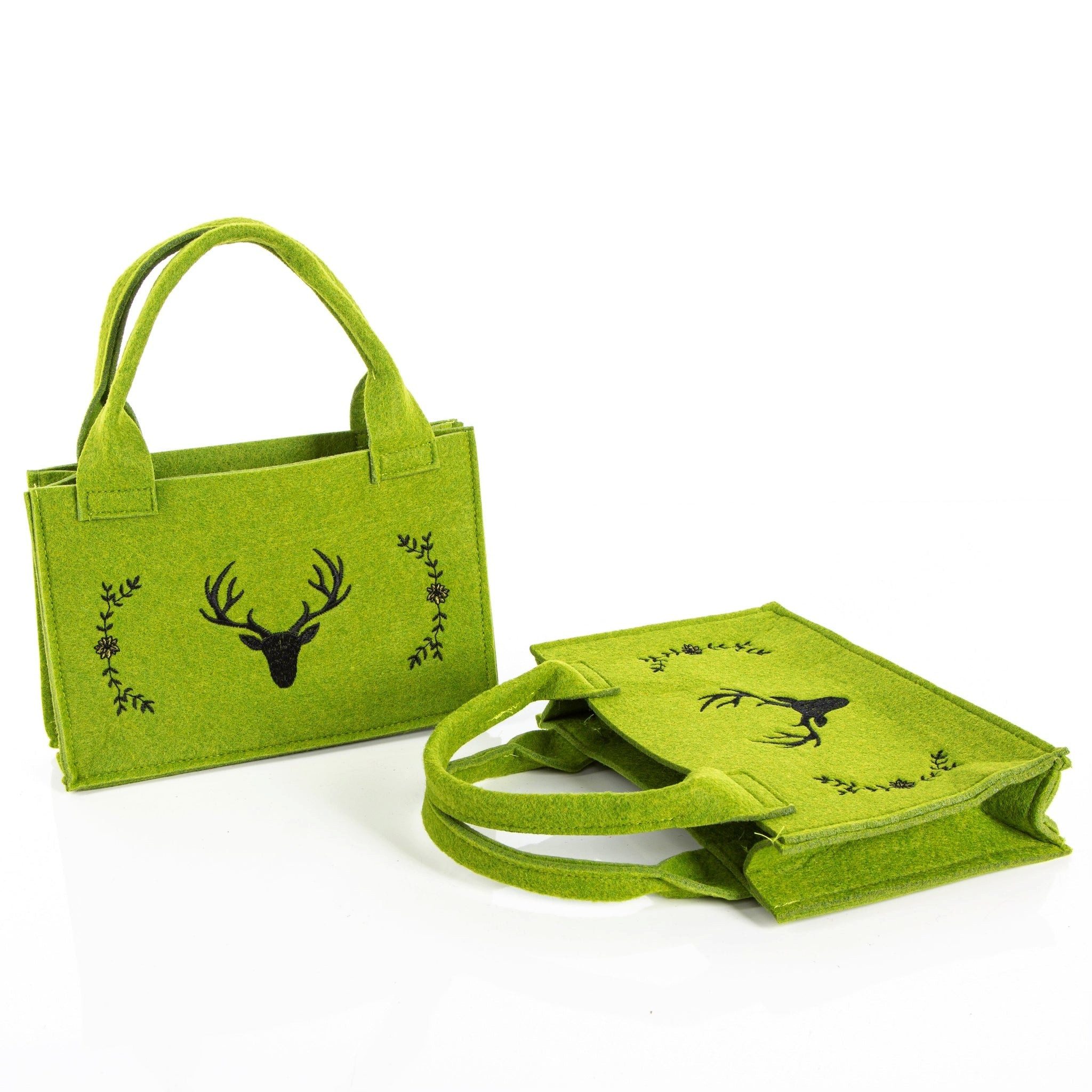 Logbuch-Verlag Geschenkbox Filztasche grün Hirsch Geweih 21x14x6cm rustikal bayerisch – Bild 2 von 5
