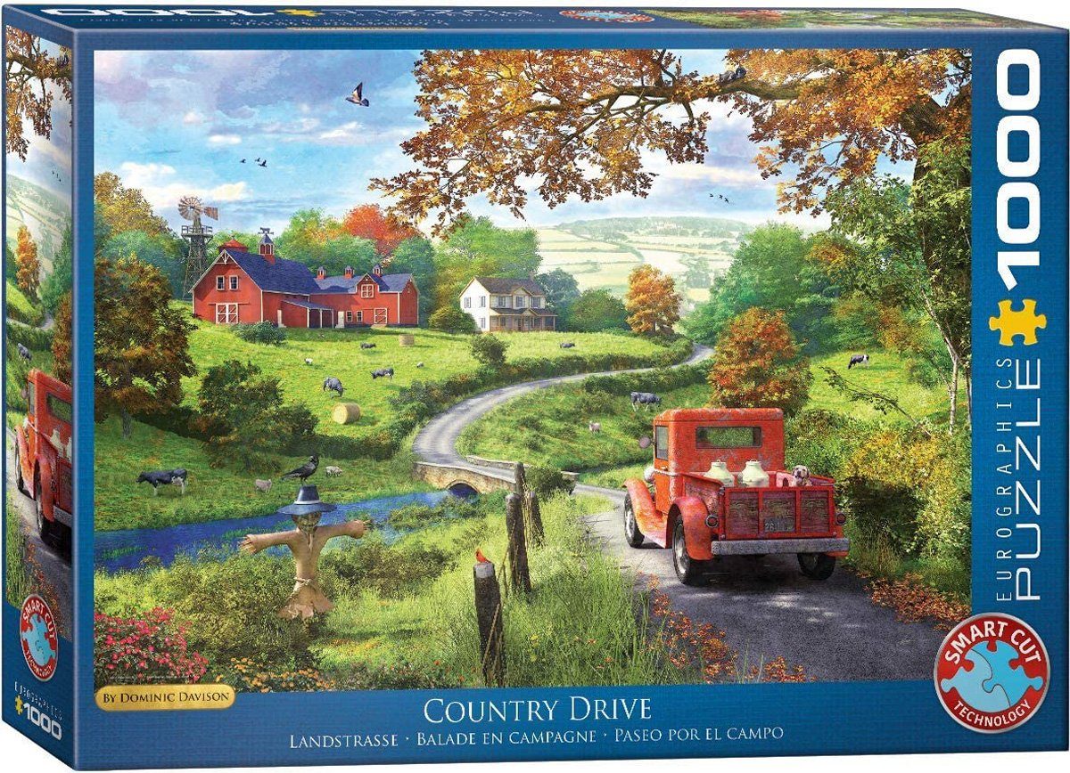 empireposter Puzzle Dominic Davison - Wunderschöne Landstraße - 1000 Teile Puzzle im Format 68x48 cm, Puzzleteile