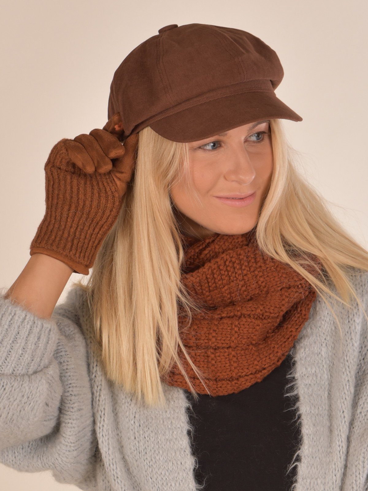 styleBREAKER Strickschal Strick Loop mit Karomuster, (1-St)