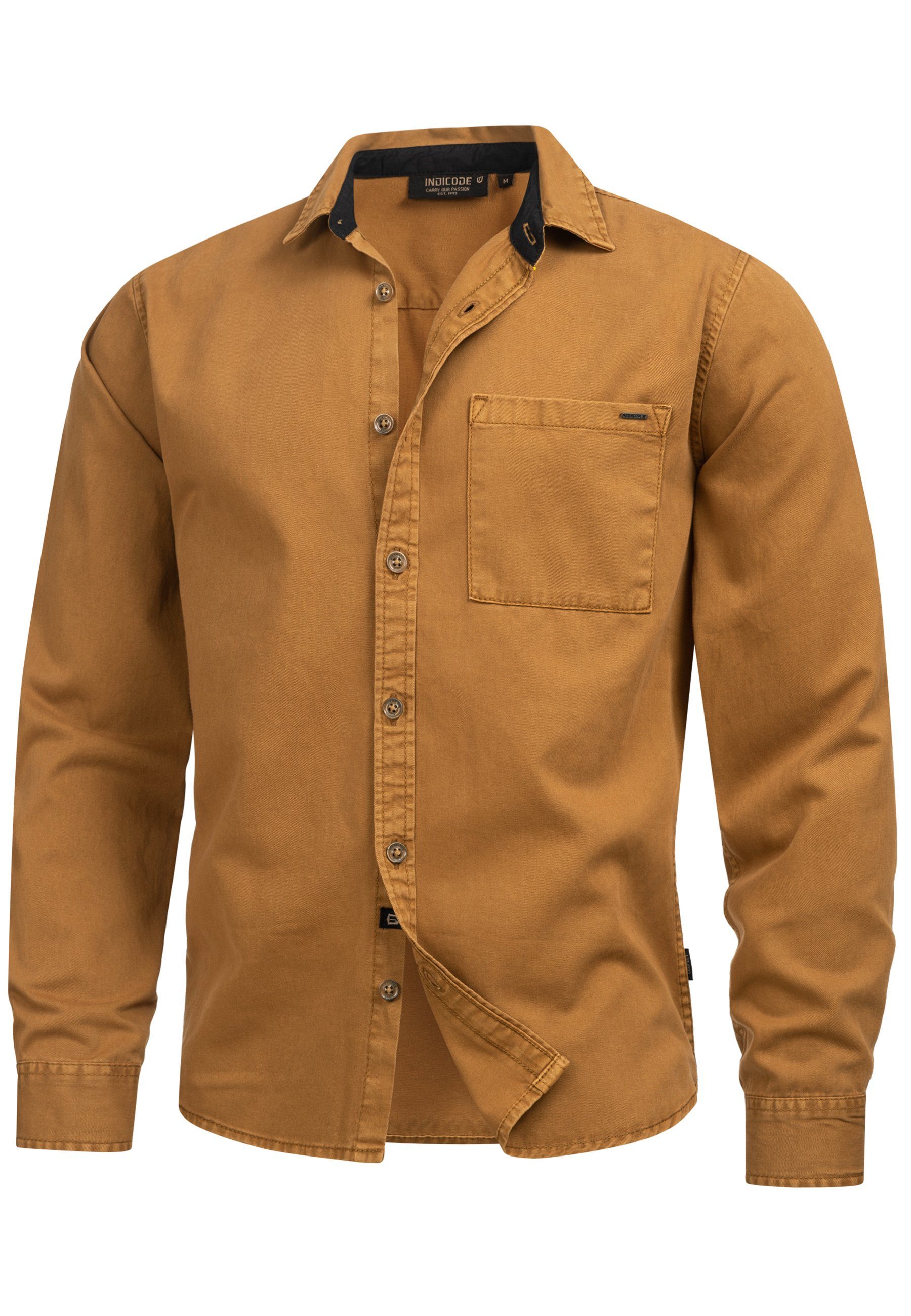 Indicode Langarmhemd Herren INBroidy Herrenhemd Langarm günstig online kaufen
