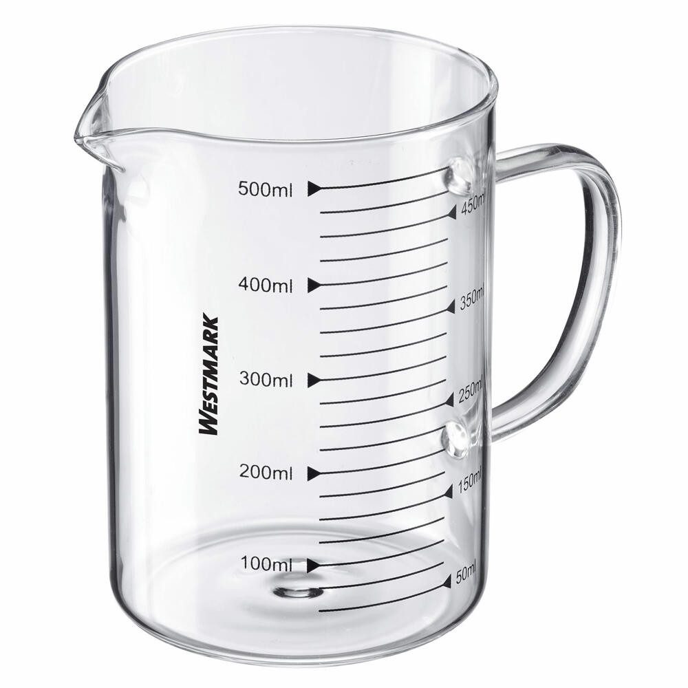 Messbecher Glas, 0,5 l, geschlossener Griff