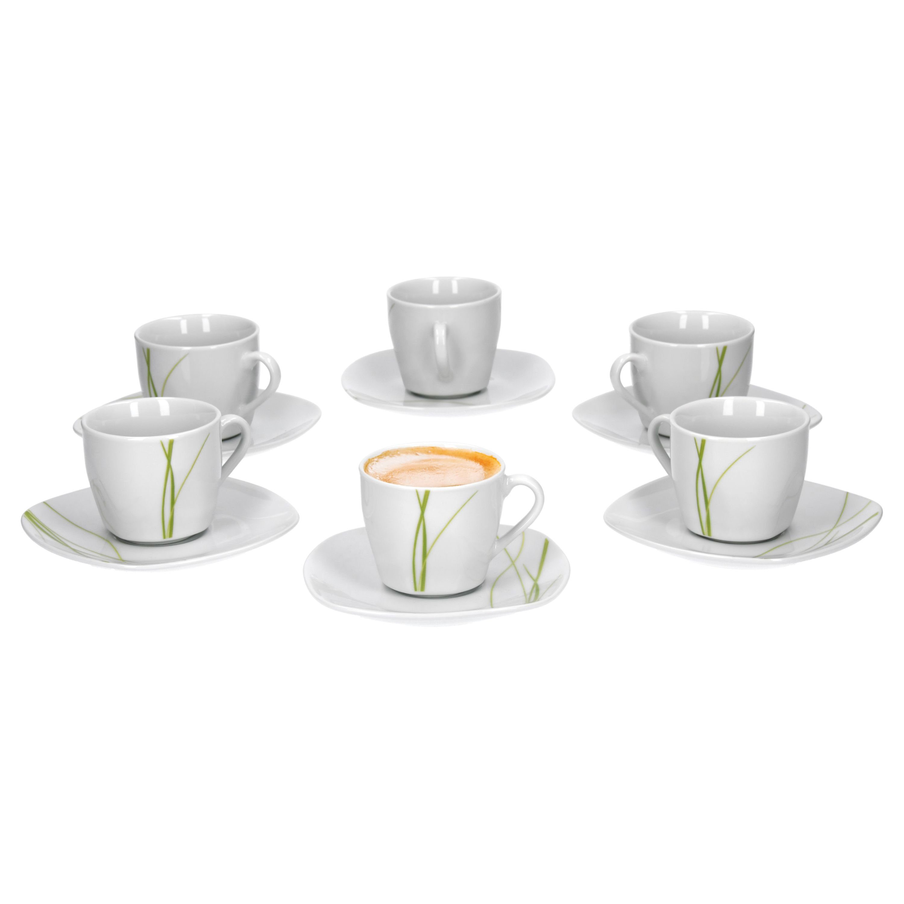 van Well Set Bali mit Espressotasse 6er Tasse Espressountertasse