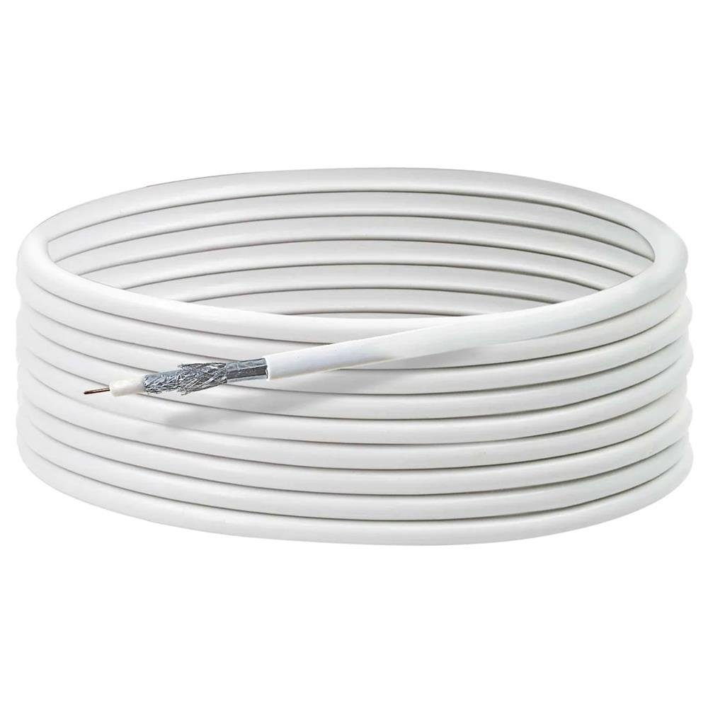 Schwaiger KOX830012 SAT-Kabel, Koaxialkabel, 110 dB, 3-fach Schirmung, 30 m, Weiß