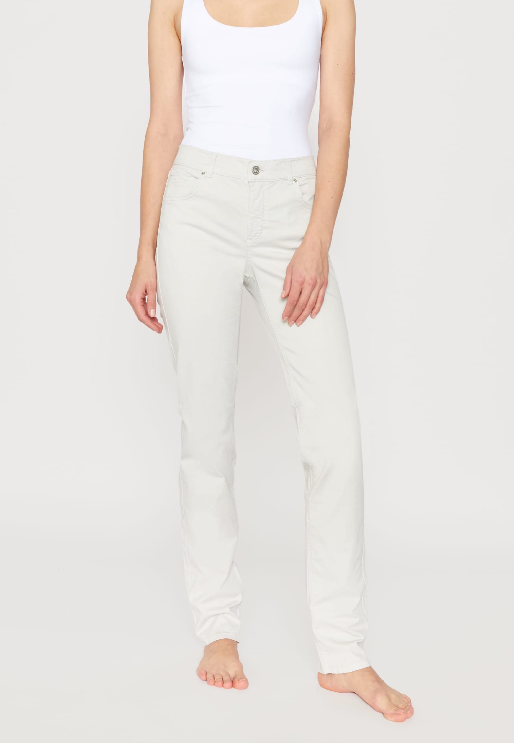 ANGELS Straight-Jeans Jeans Cici mit Coloured Denim Ton-in-Ton-Nähte hellgrau