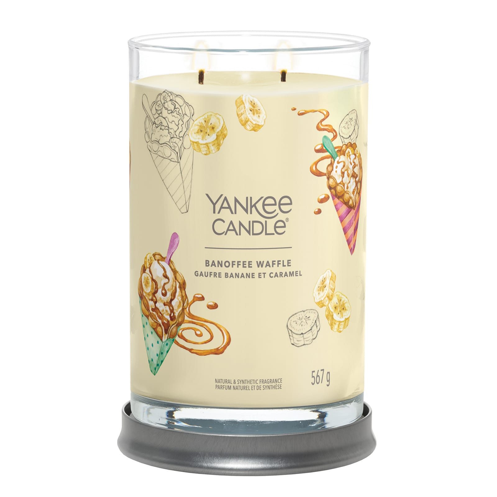Yankee Candle Duftkerze Duftkerze YC SIGNATURE LARGE TUMBLER BANOFFEE WAFFLE
