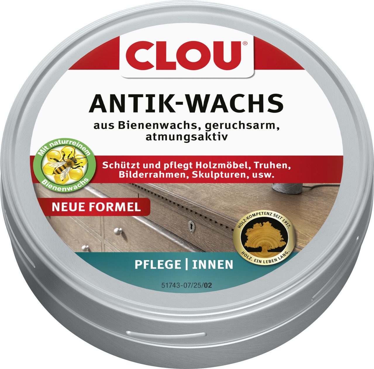 CLOU Hartholzöl Clou Antik-Wachs 200 ml fest natur