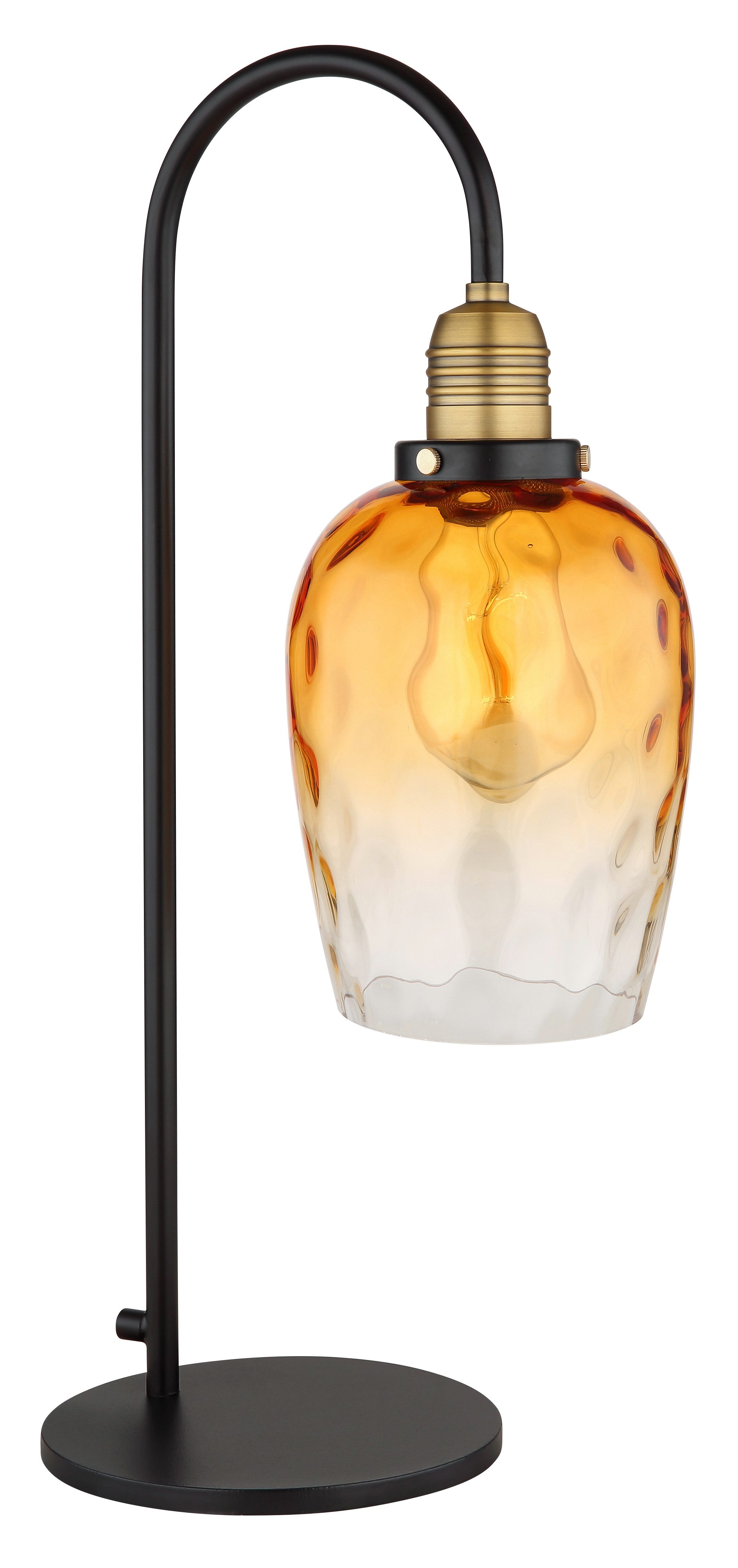 GLOBO LIGHTING Tischleuchte SALVY, ohne Leuchtmittel, Tischlampe/Glas amber/messingfarben/Glas amber