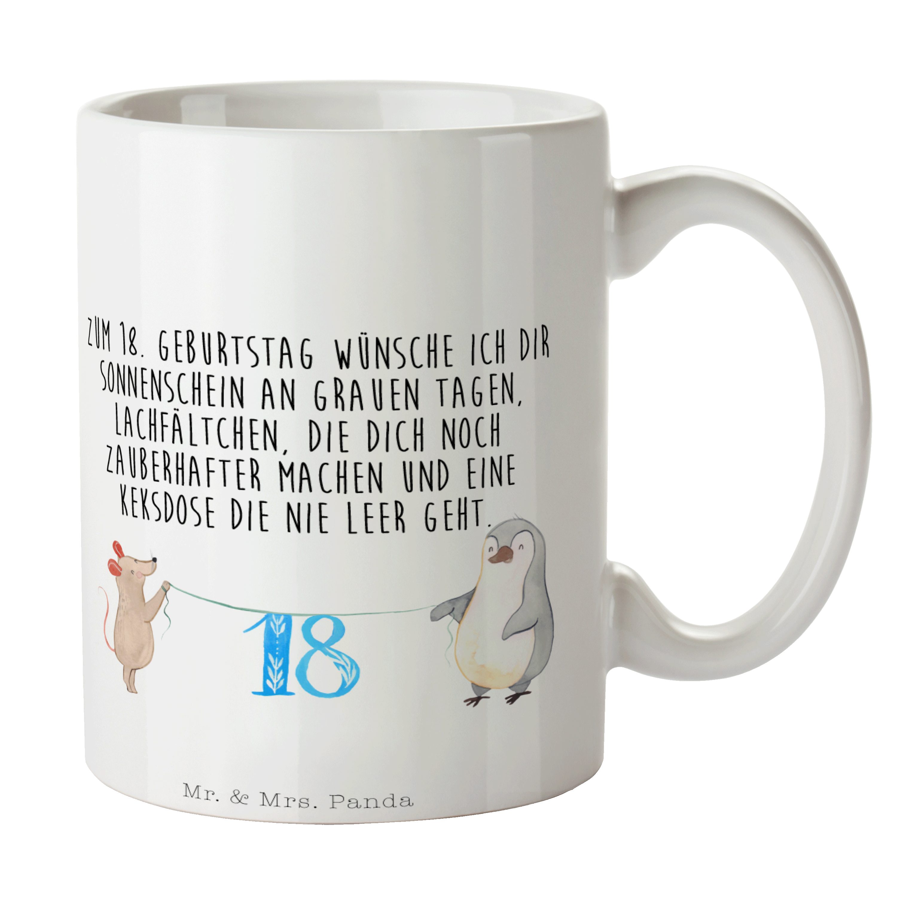 - K, Pinguin Maus Keramik - Geschenk, Mrs. & Party, Weiß Tasse Motive, Tasse Panda Geburtstag Mr. 18.