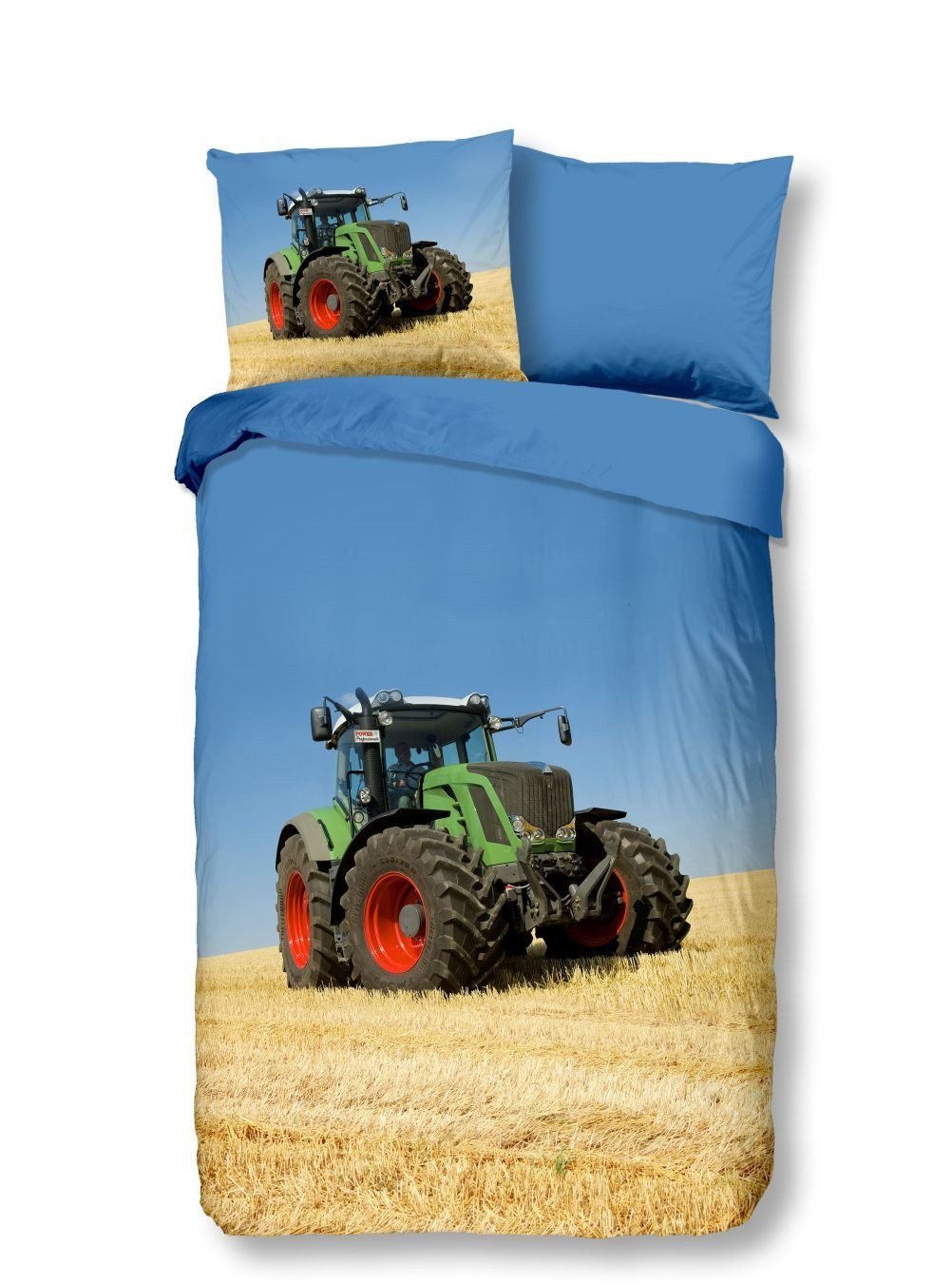 soma Bettwäsche Kinder Trecker Bettwäsche Traktor Bettwäsche, Renforcé, 2 teilig, 135x200, Reißverschluss, Wendeoptik, Kind, Junge, Traktor