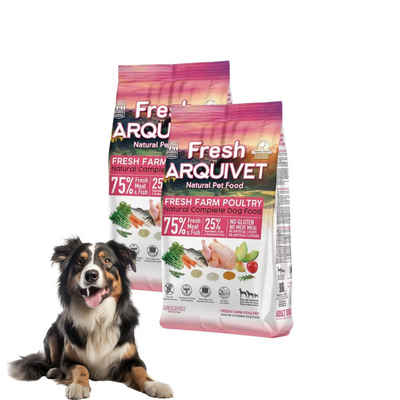 FORTISLINE Hunde-Futterspender 2x ARQUIVET FRESH Halbfeuchtes Hundefutter Huhn und Meeresfisch 2,5 kg