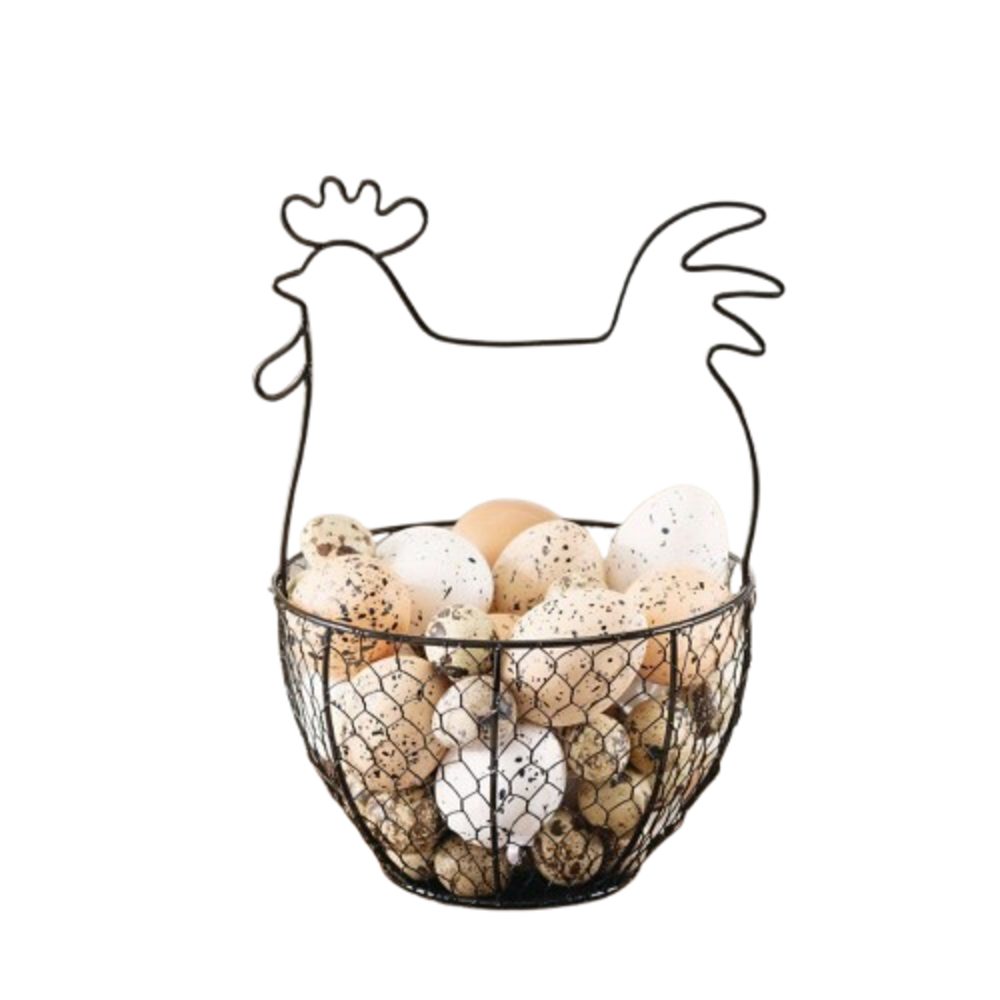 Eierkorb Eierkorb Osterdeko Ostern Korb Eierbehälter Tischdeko Metall Schwarz