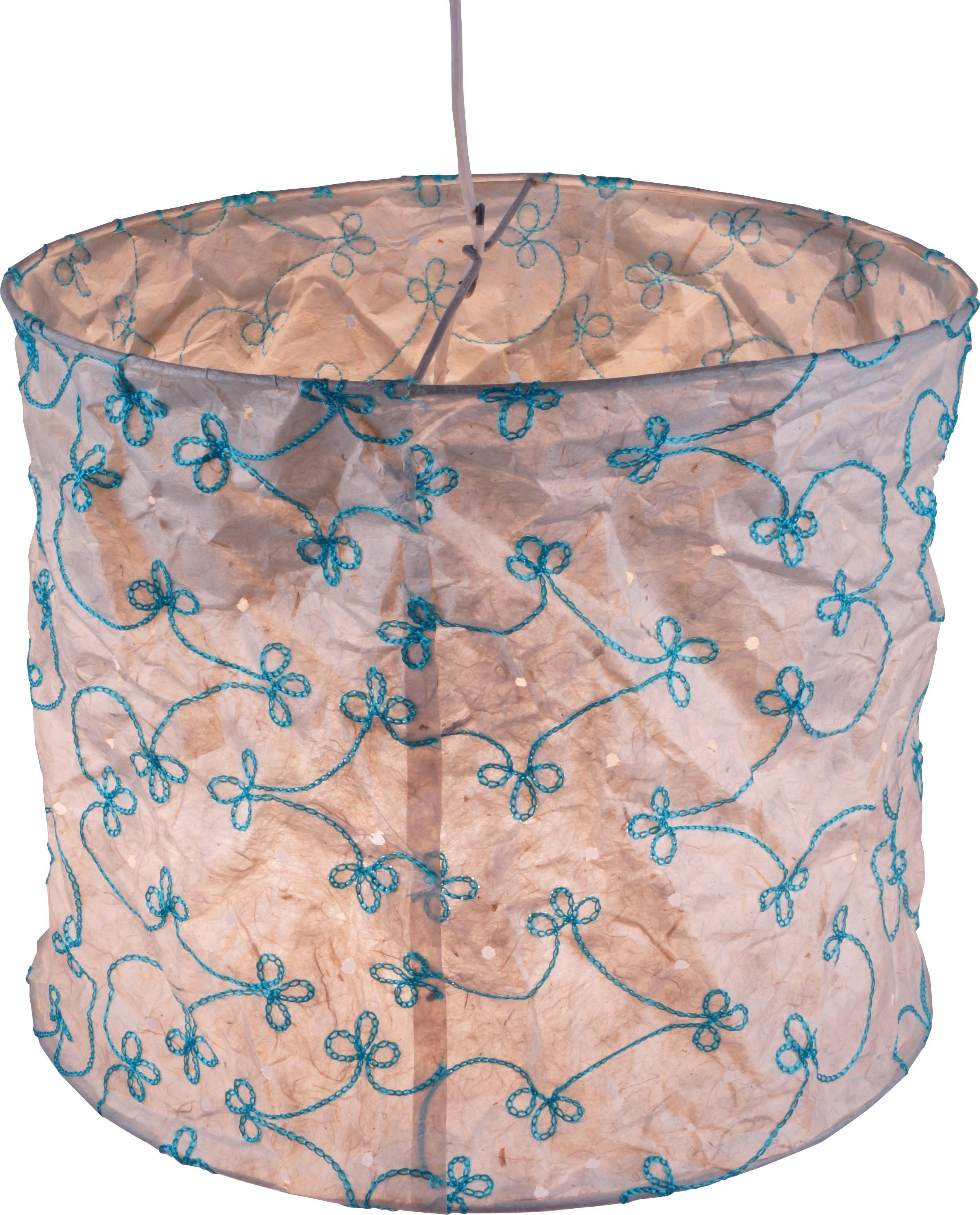 Guru-Shop Lampenschirm Runde Papier Hängelampe, Lokta..