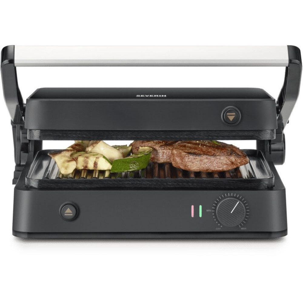 Severin Kontaktgrill KG 2398 - Kontaktgrill - schwarz/edelstahl, 1800 W