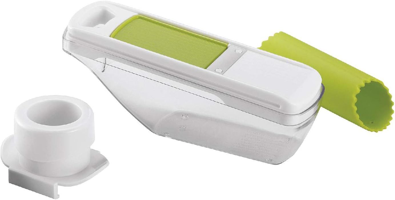 GSD HAUSHALTSGERÄTE Knoblauchschneider Knoblauch-Set bestehend aus Schneider und Schälschlauch