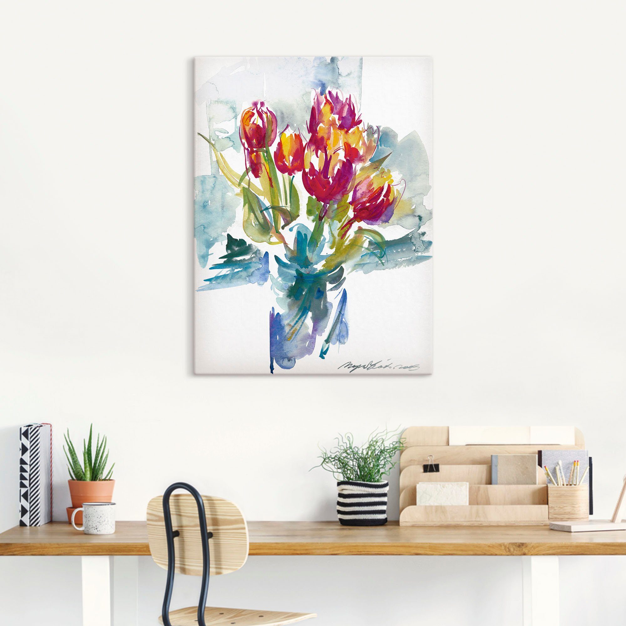 Artland Leinwandbild Blumenstrauß I, Blumen (1 St), auf Holzrahmen gespannt