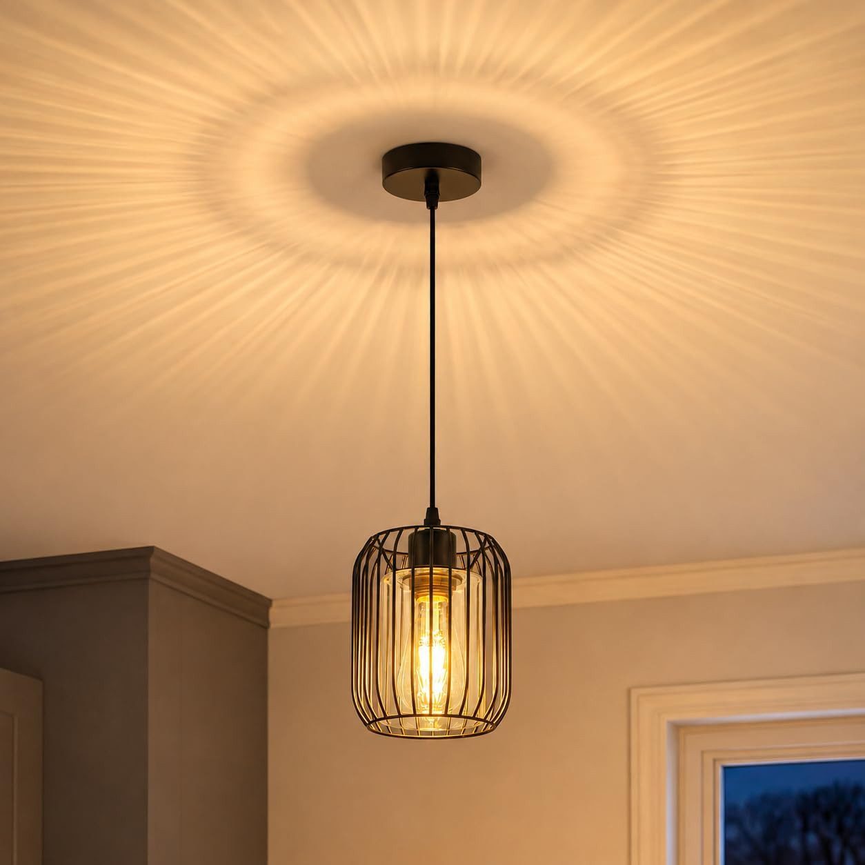 Nettlife Pendelleuchte Retro Schwarz Esstisch E27 Metall Industrie Stil Hängelampe, ohne Leuchtmittel, Retro Hängelampe für Esstisch Wohnzimmer Küche