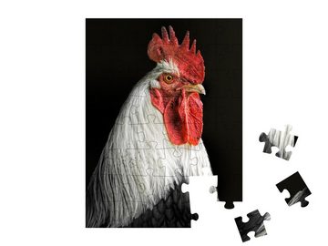 puzzleYOU Puzzle Porträt eines Hahnes, 48 Puzzleteile, puzzleYOU-Kollektionen Hähne