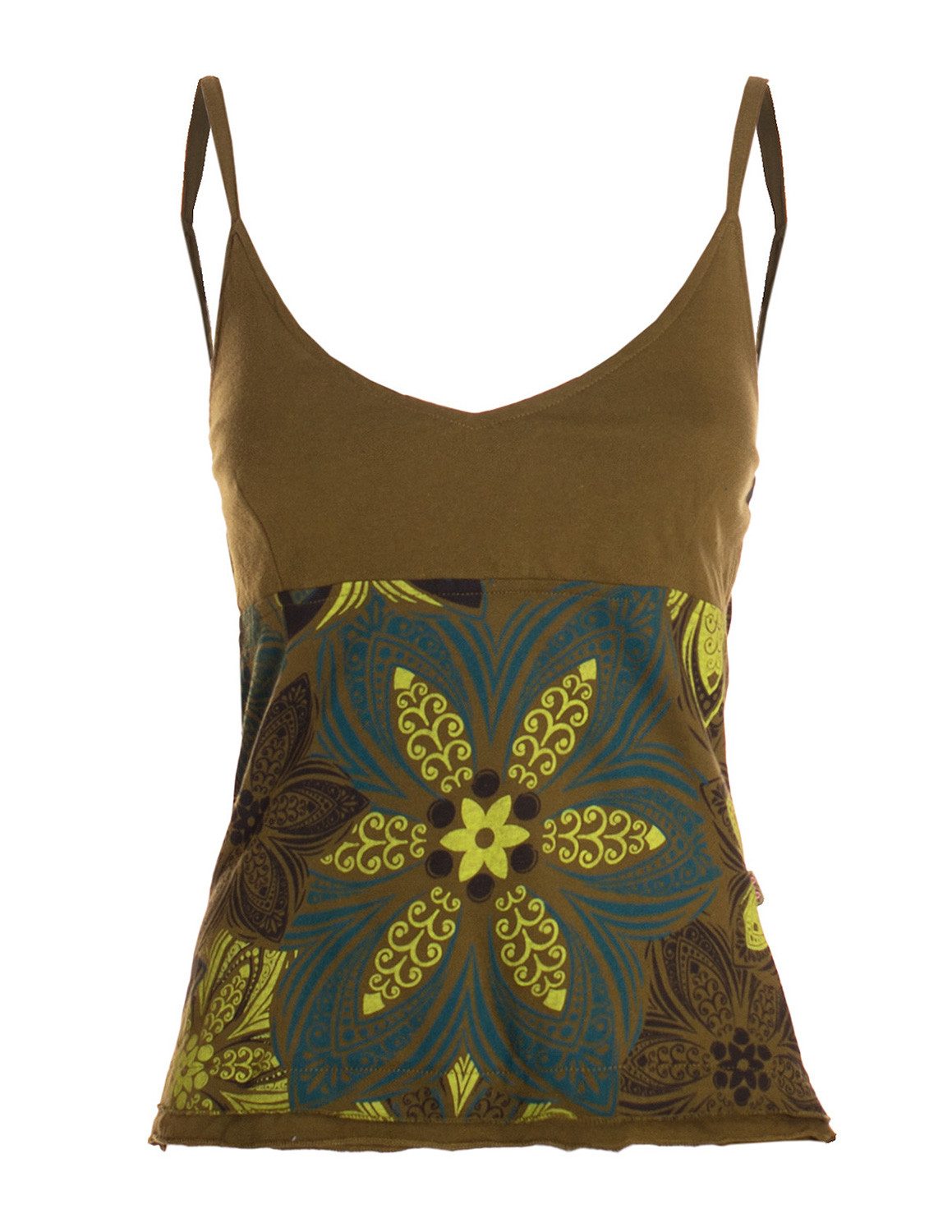 Vishes Shirttop Sommer Top Damen Hemdchen Träger Floral Bedruckt Baumwolle Alternative Mode, Boho, Hippie, Ethno, Festival