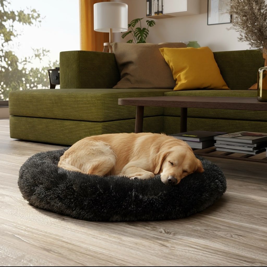 BENNO Tierbett Hundebett BALU Donut 70x70x16 cm, rutschfest, abnehmbarer Bezug, Polyester, Hundebett BALU 70 cm – rundes Kuschelbett, waschbar, rutschfest