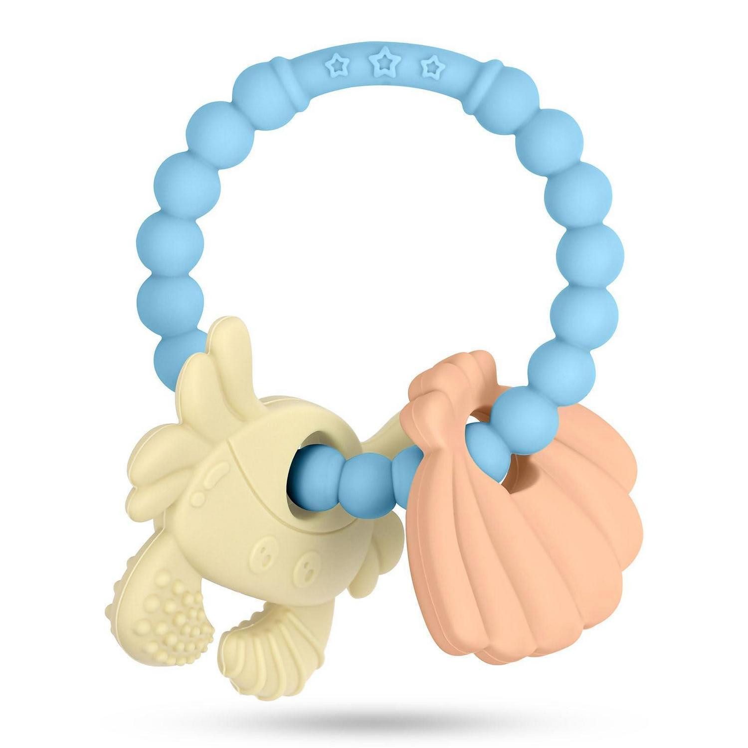 LuxusKollektion Beißring Beißring Baby Silikon BPAfrei Zahnen Kauen Kleinkinder Blau-Krabbe
