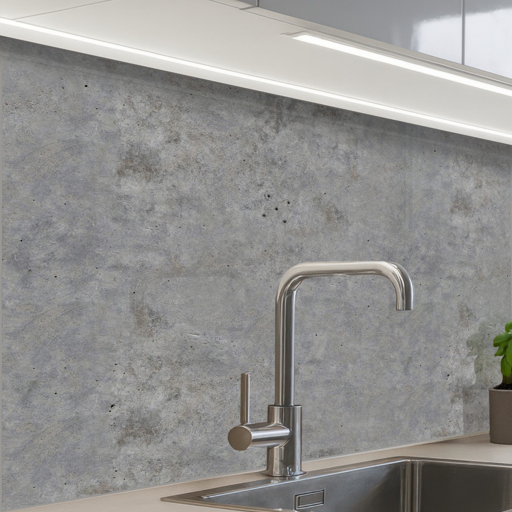 KitchenYeah Küchenrückwand Muster selbstklebend (keine Folie) Beton - Industrie - Muster, (1-tlg), Spritzschutz, Küche, Rückwand, Küchenwand, Küchenfront, 30x20 cm