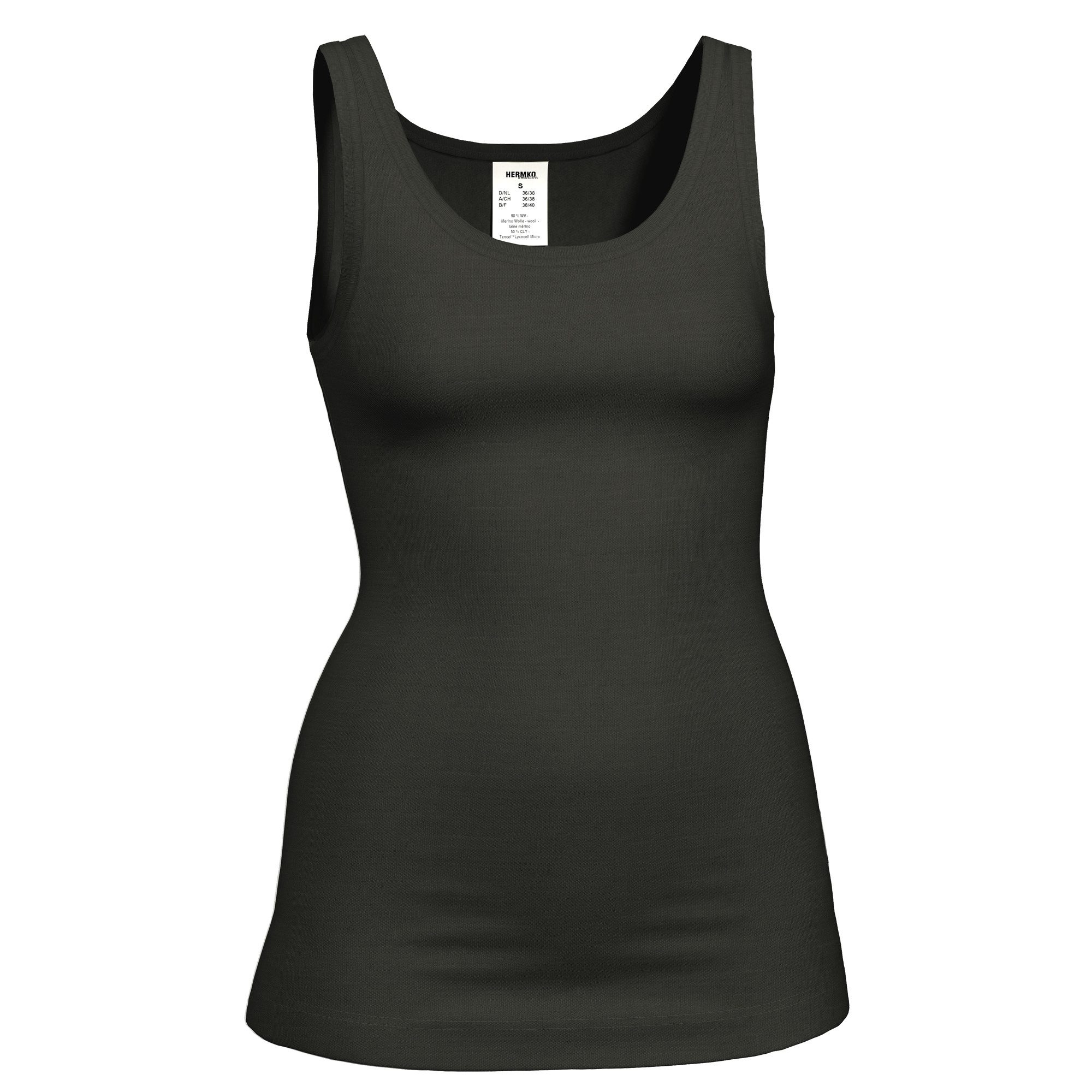 HERMKO Achseltop 4031005 innen angeraut und extra warm, 50% RWS-zertifizierte Merinowolle