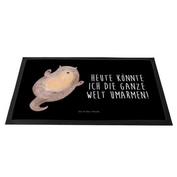 Fußmatte 40 x 60 cm Otter Umarmen - Schwarz - Geschenk, Haustürmatte, Otter Se, Mr. & Mrs. Panda, Höhe: 0.3 mm, Elegantes Design
