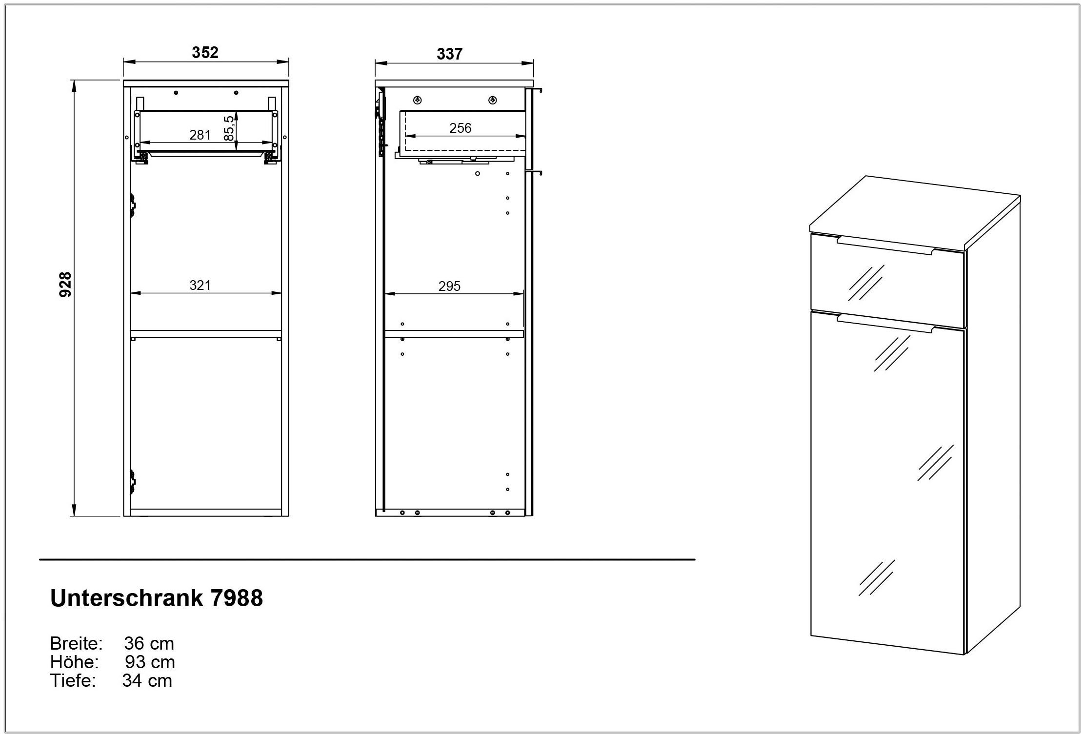 GERMANIA Midischrank Vasio Schrank mit 1 verstellbarer Einlegeboden dahinter 1 und Tür Schublade