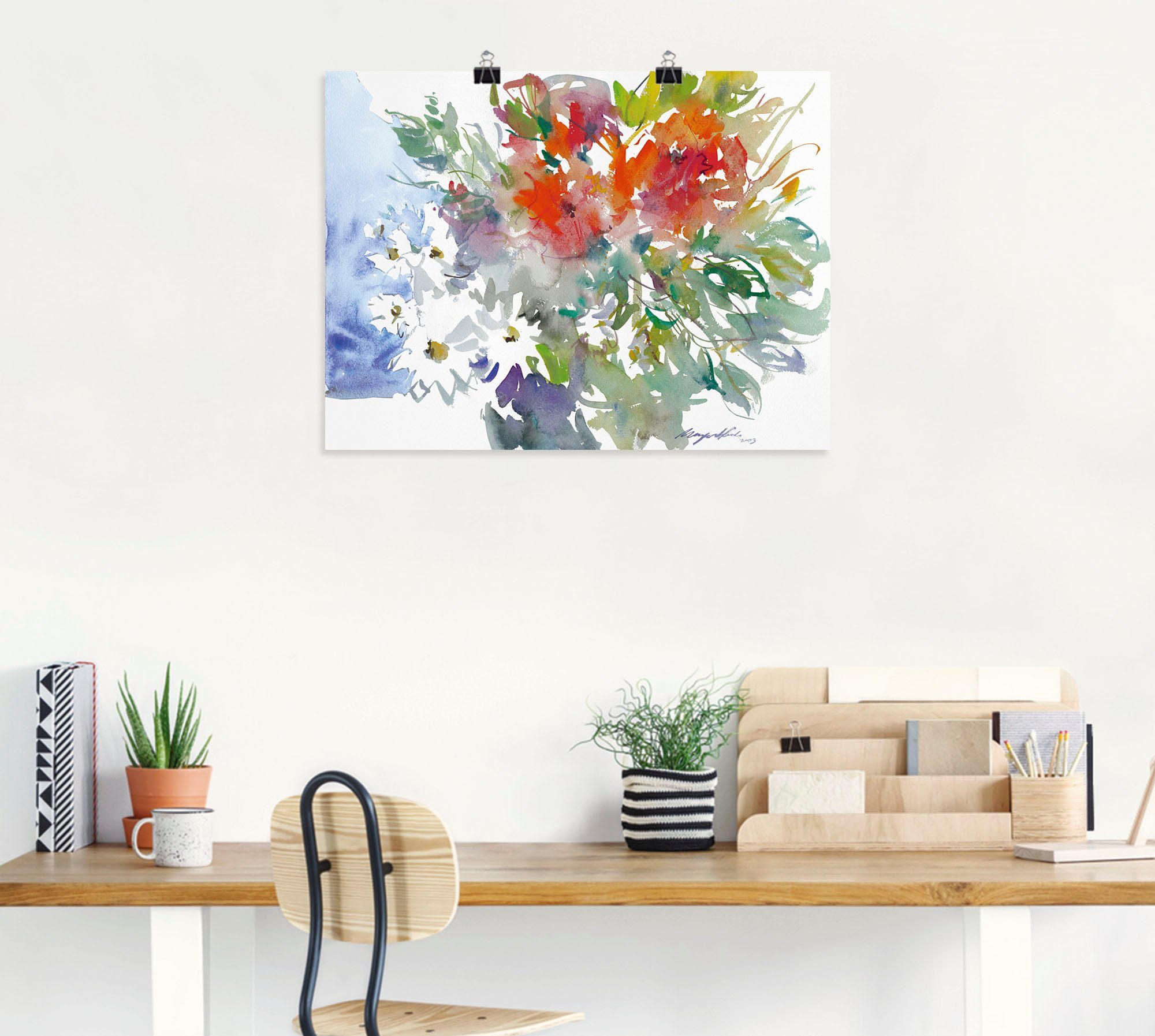 versch. St), Poster Blumen Blumenstrauß (1 Größen oder Wandaufkleber Artland Alubild, Wandbild Leinwandbild, in II, als