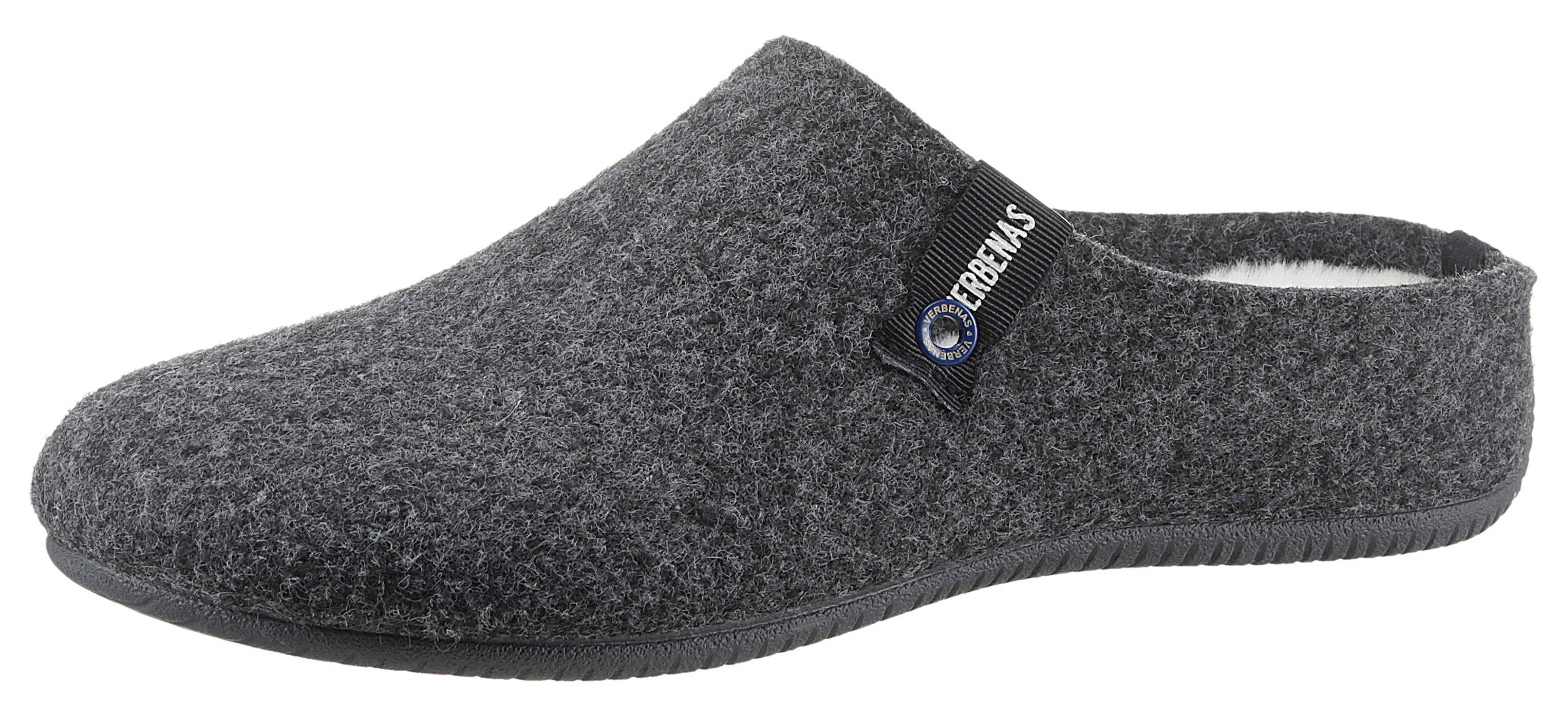 VERBENAS York Fieltro Pantoffel mit Warmfutter-Innensohle anthrazit