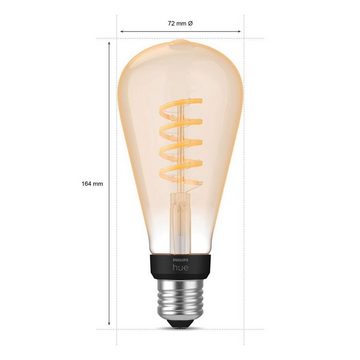 Philips Hue LED-Leuchtmittel E27 LED Leuchtmittel Kolben 300lm, E27, Warmweiß