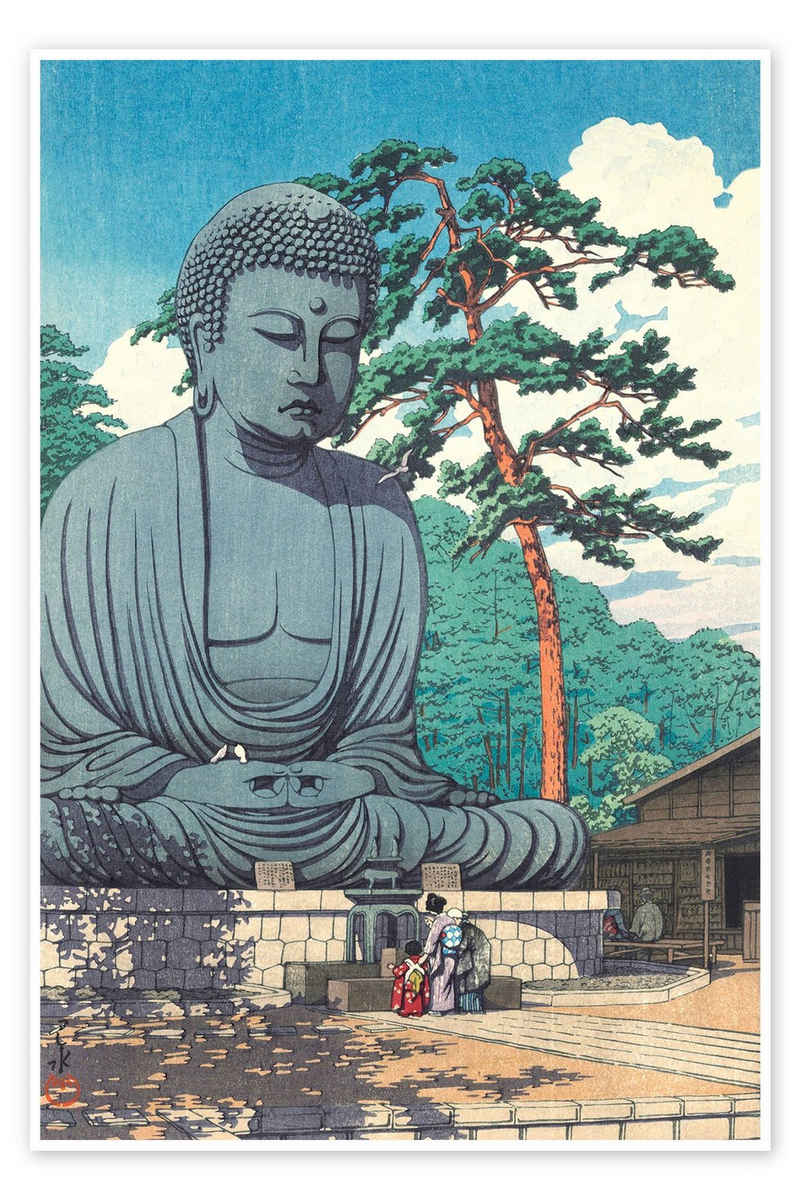 Posterlounge Poster Kawase Hasui, Großer Buddha in Kamakura, Wohnzimmer Malerei