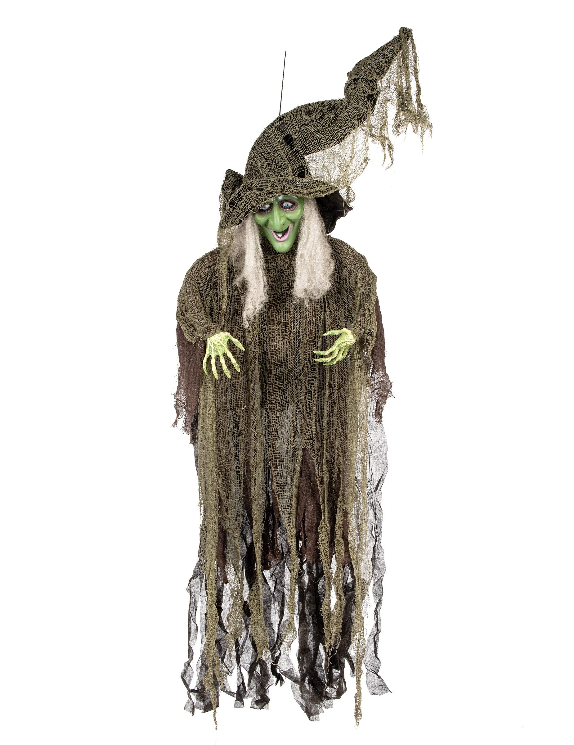 Boland Kostüm Schaurige Halloween Riesen-Hängedeko Hexe schwarz-grün 190cm