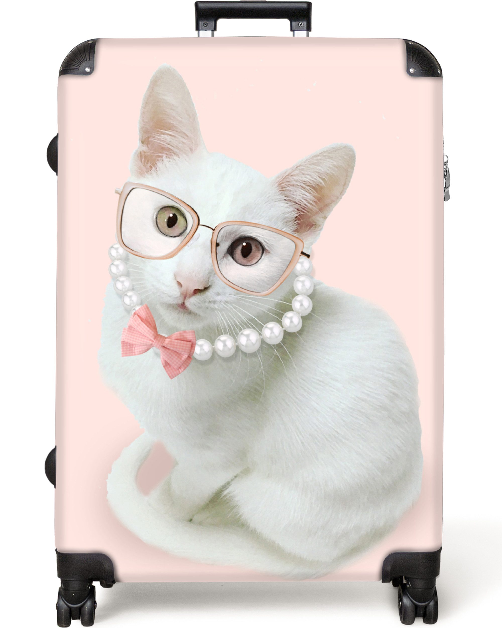 NoBoringSuitcases.com© Hartschalen-Trolley Katze - Perlen - günstig online kaufen