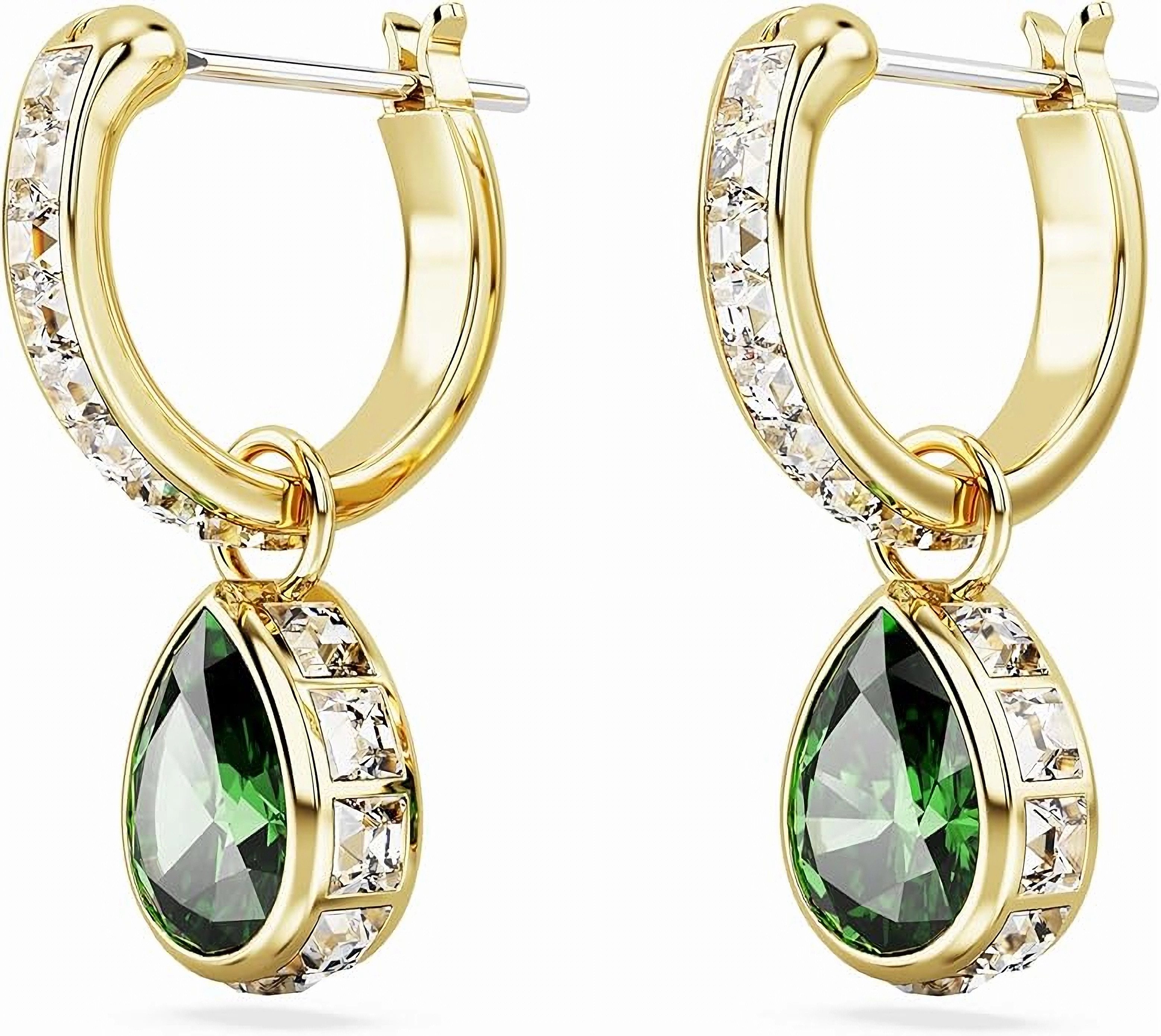 Jumpeak Paar Ohrstecker 585Gold Ohrringe für Damen Birnenform LaborgruenEdelstein, PavéSetting, DE/VVS/VS, Geschenk für Weihnachten, Geburtstag & Abendkleid
