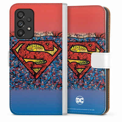 DeinDesign Handyhülle Superman Offizielles Lizenzprodukt Logo Superman Logo Mosaic, Samsung Galaxy A53 5G Hülle Handy Flip Case Wallet Cover